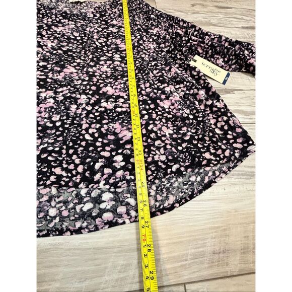 Terra & Sky full figure black floral blouse plus size 0X 14W - Picture 9 of 11